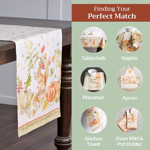 Maison d'Hermine Pumpkin Passion Table Runner 100% Cotton 14.5" x 108" - Fall Holiday Decor