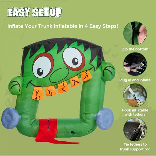 Inflatable Halloween Frankenstein Decor - 4 FT Outdoor Trick-or-Treat Yard Display with LED Lights