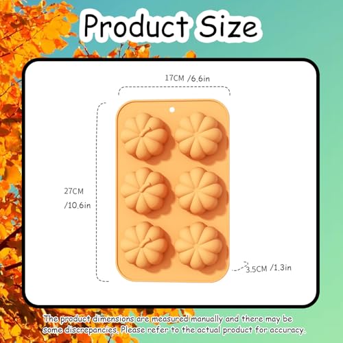 Pumpkin Silicone Molds for Chocolate and Baking - Fall & Halloween Themed, 2 Pack - Style 16