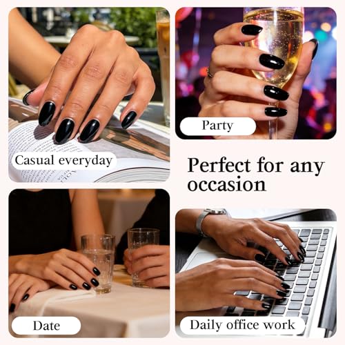 Black Gel Nail Polish 15ml - Long-Lasting, High Shine, Salon Quality