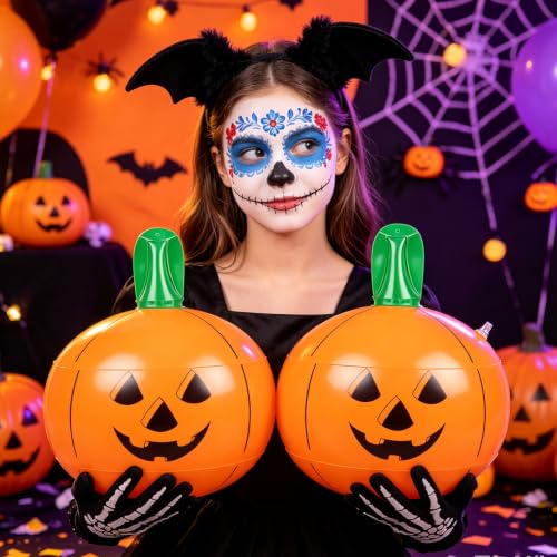 Inflatable Pumpkin Set - 14 Inch Halloween Yard & Pool Decorations - 3 Pack