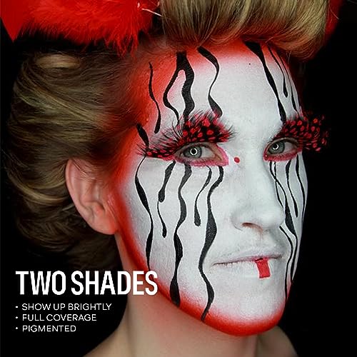Matte Finish Black & Red Face and Body Paint Makeup 30g - Halloween Cosplay Stage