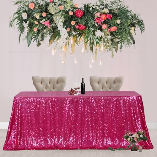 Hot Pink Sequin Tablecloth 90x156 Inch Rectangle Sparkly Fabric for Weddings & Parties - Variation of THIS listing