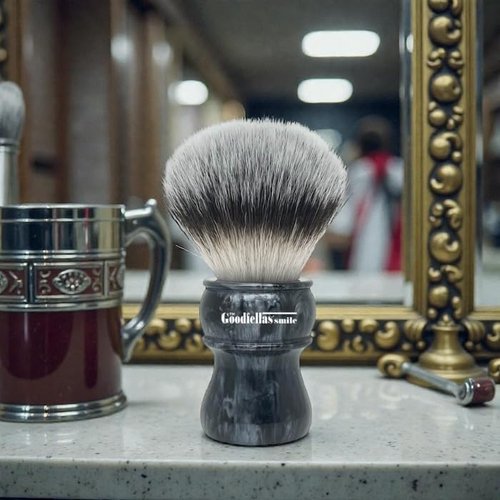 The Goodfellas' Smile Synthetic Shaving Brush (The Deep) - Extra Dense 24mm Brush Knot for a Fabulous Lather