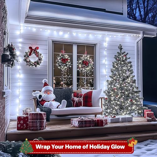 800 LED Christmas String Lights with Timer & Twinkle Modes - Cool White, 264 ft