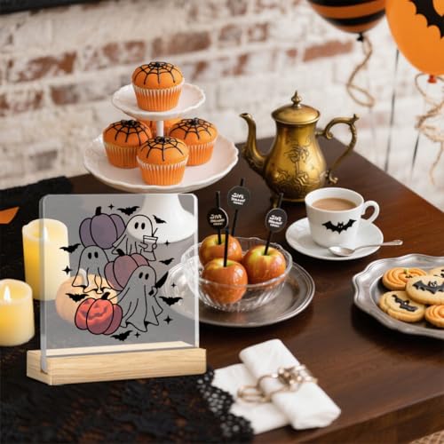Acrylic Halloween Pumpkin Ghost Decor Sign for Home Office - Variation 5