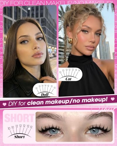 Eyelash Clusters Short 10-14mm Spiky Wispy Style - V Short 01