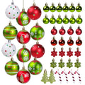 46 Pack Christmas Tree Ornaments Set - Shatterproof Holiday Decorations with Star Toppers