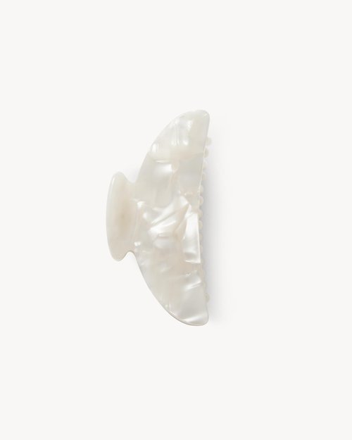 MACHETE Women Hair Clip Midi Heirloom Claw Clip, 3.5 inch Hair Clamp Fashion Hair Accessories (White Shell)
