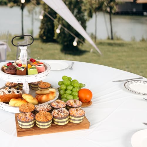 White Round Plastic Disposable Tablecloth - 84 Inch, 22 Pack