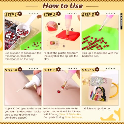 Bedazzling Rhinestone Kit with 36,000 Gems & Adhesives for Crafts