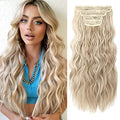 Clip-In Hair Extensions - Natural Soft Synthetic, 4PCS, Dark Ash Blonde