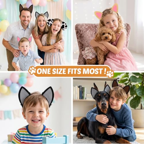 15-Pack Puppy Dog Ear Headbands for Kids & Adults Birthday Party