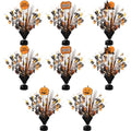 8 Pcs Halloween Foil Spray Centerpieces with Pumpkin & Castles - Orange Black