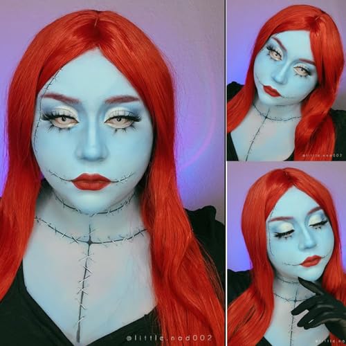 Sally Halloween Makeup Kit - Blue Face Paint, Eyeshadow, Lipstick & Stage Accessories