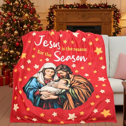 Christmas Nativity Throw Blanket 50x60 Inch Cozy Soft Holiday Decor