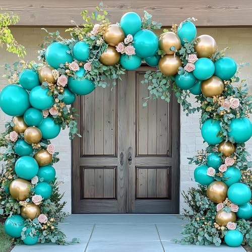 Teal Blue Balloon Arch Set 154pcs for Party Decor - Different Sizes