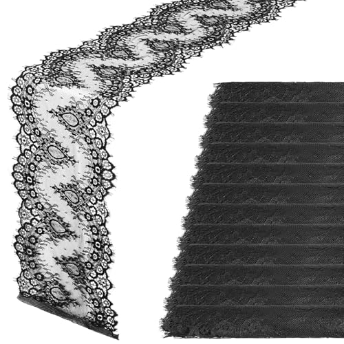 Elegant Black Lace Table Runner 11 x 120 Inch for Wedding Party Decor