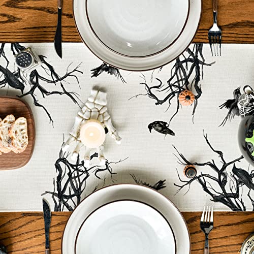 Halloween 13x36 Inch Table Runner - Beige Polyester Home Party Decor