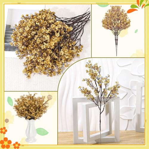 Artificial Golden Baby's Breath Flowers - 21 Stems Fall Wedding & Decor