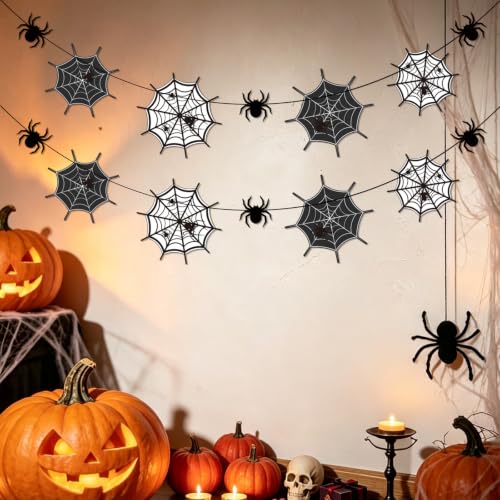 Black Spider Web Garland Halloween Banner - Halloween Decorations - Variation of THIS listing