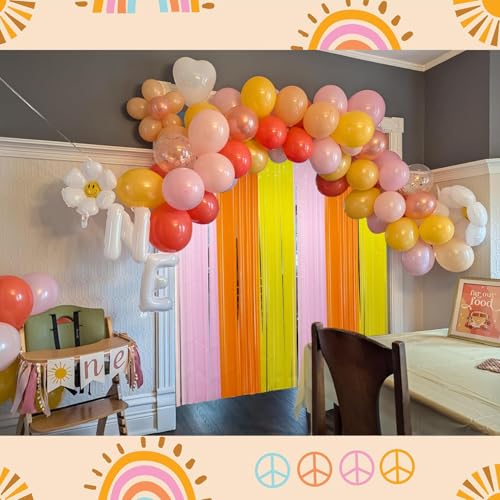 Partyzoa 2 Pack Groovy Foil Fringe Curtains Backdrop for Birthday Parties