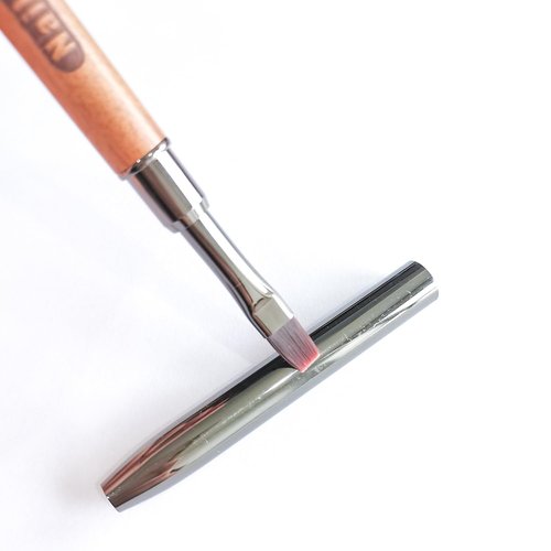 DANNEASY 1pc Acrylic Nail Brush Sandalwood Nail Art Brushes Nail Painting Brush Nail Clean Up Brush Nail Design Brushes Nail Art Tools - Flat Head
