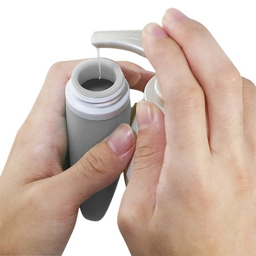 LYOB Leak Proof Silicone (Soft) Refillable Bottles 3oz-90 ml Travel Squeeze Bottles for Toiletries, TSA Size Containers for Lotions, Shampoos, Soaps, Sanitizer (3-Pack) Men or Women