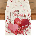 Artoid Mode Love Hearts Valentine's Table Runner 13x60 Inch Beige Home Decor