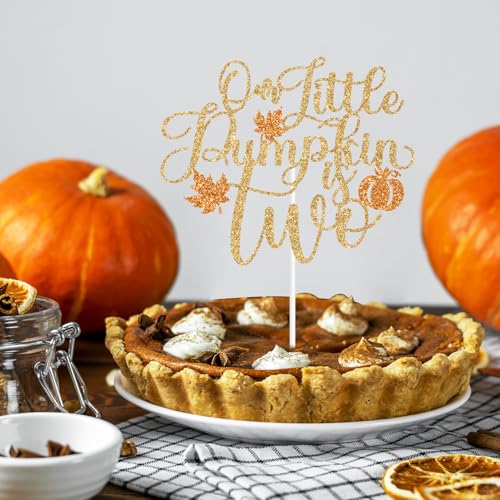 Fall Pumpkin Cake Topper Two - Autumn Birthday Party Decorations