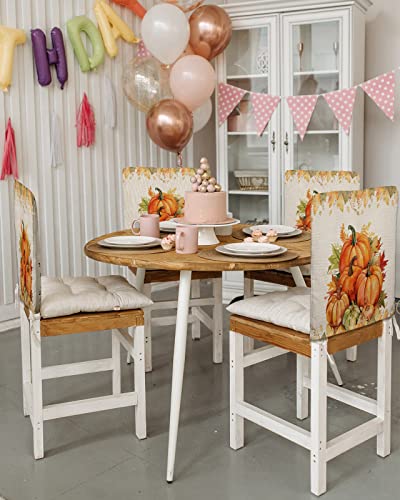 Set of 6 Fall Chair Covers for Dining Room Thanksgiving Kitchen Slipcovers
