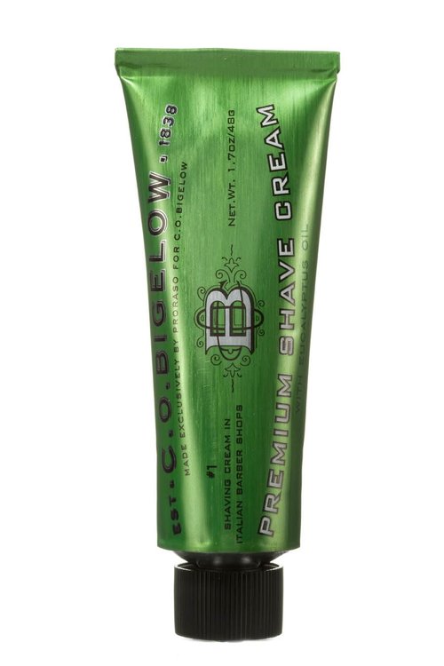 C.O. Bigelow Travel Shaving Cream - Eucalyptus Oil Formula for Sensitive Skin | 1.7 oz Travel Size