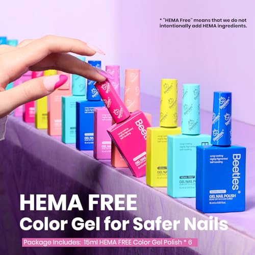 Neon Bubbles Gel Nail Polish Set - 6 Vibrant Colors, 15ML, Neon Bubbles Variation
