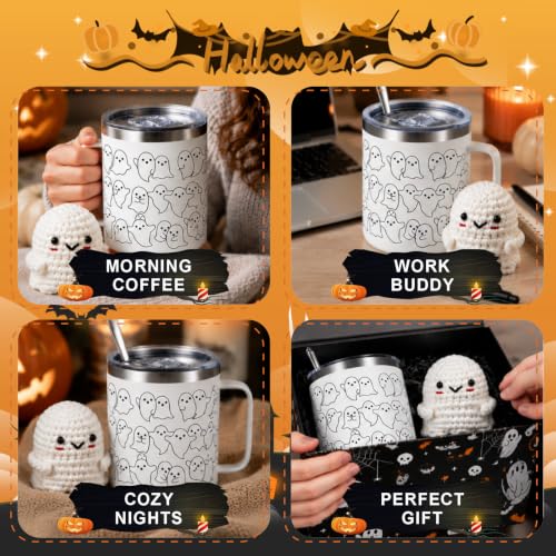 Halloween Ghost Mug - 15oz Stainless Steel Insulated Coffee Cup - Style 2