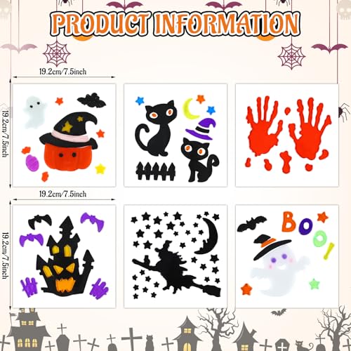 Sinload Ghost Halloween Window Gel Clings - 6 Sheets, Spooky Ghost Design