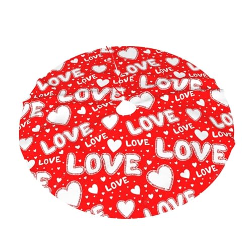 Valentine's Day Tree Skirt 36 Inch Black Christmas Tree Decoration