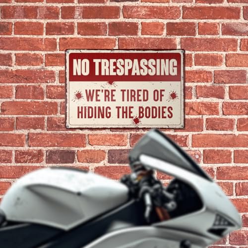 Funny Halloween Garage Man Cave Workshop Metal Decor Sign - Variation A-09