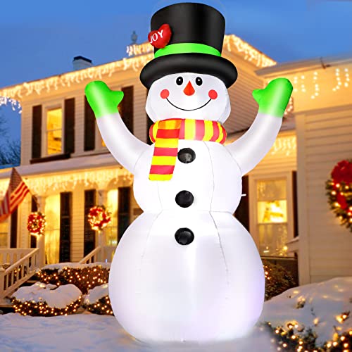 7 Ft Christmas Inflatable Snowman with LED Lights Outdoor Yard Decor - Weatherproof Holiday Garden & Lawn Display - Variation: Snowman