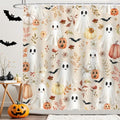 Halloween Ghost Shower Curtain Waterproof Fabric Bathtub Decor 72x72 Inches with Hooks