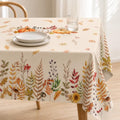 Autumn Leaves Border Fall Tablecloth 60 x 102 Inches - Water-Resistant Fabric