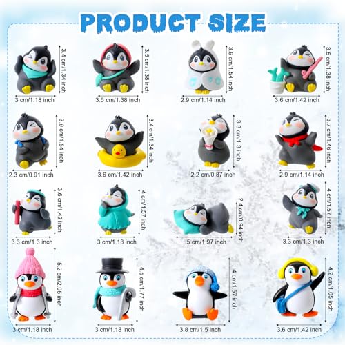 Miniature Penguin Figurines Set - 40 Resin Winter Decor & Cake Toppers