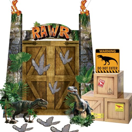 Dinosaur Party Decorations Set - Banner, Table Centerpieces & Boxes for Jurassic Theme