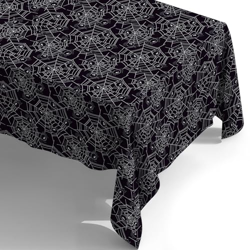 Halloween Tablecloth 4 Pack 54x108 Inches Green Spider Web Disposable Plastic