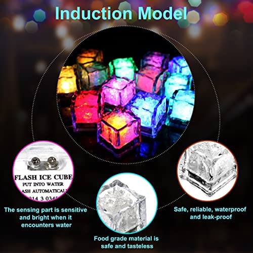 Waterproof LED Light Up Ice Cubes for Drinks Party Wedding Bar Pool Decoration