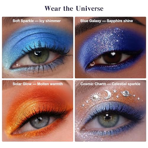 Galactic Eyeshadow Palette - Solar System Inspired Metallic Shades for Creative Makeup