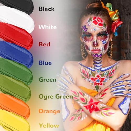 Red Oil-Based Face & Body Painting Foundation for Halloween SFX - Waterproof, Full Coverage, Long-lasting