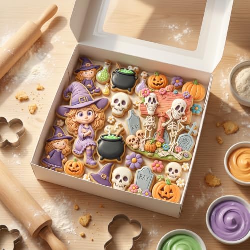Halloween Skull Silicone Mold Graveyard Tombstone Fondant Mold - Style H
