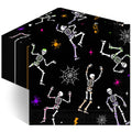 Multicolor Skeleton Halloween Paper Napkins 6.5 Inch - 45 Pack Party Supplies