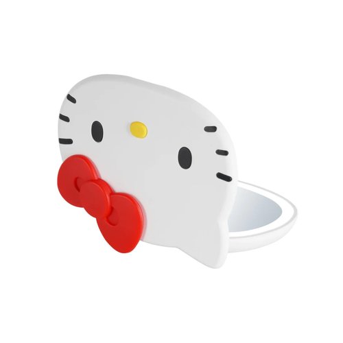 Impressions Vanity Hello Kitty LED Compact Mirror for Purse, Travel Lighted Makeup Mirror with 3X Magnification, Adjustable Brightness, Soft Touch Sensor Button and Hello Kitty Figural Shaped Design
