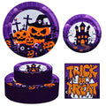 Halloween Paper Plates and Napkins Set - 150 Heavy Duty Disposable Party Supplies